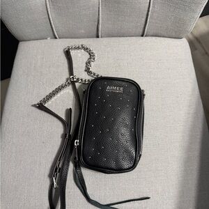 Aimee Kestenberg Black Pebbled Leather Crossbody